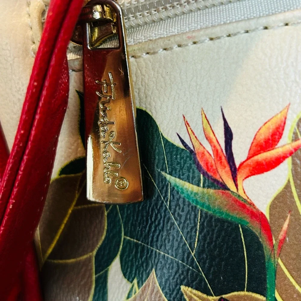 Frida Kahlo Cartoon Red and Cream Backpack & Matching Wallet